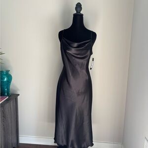 Elegant Black Satin Dress